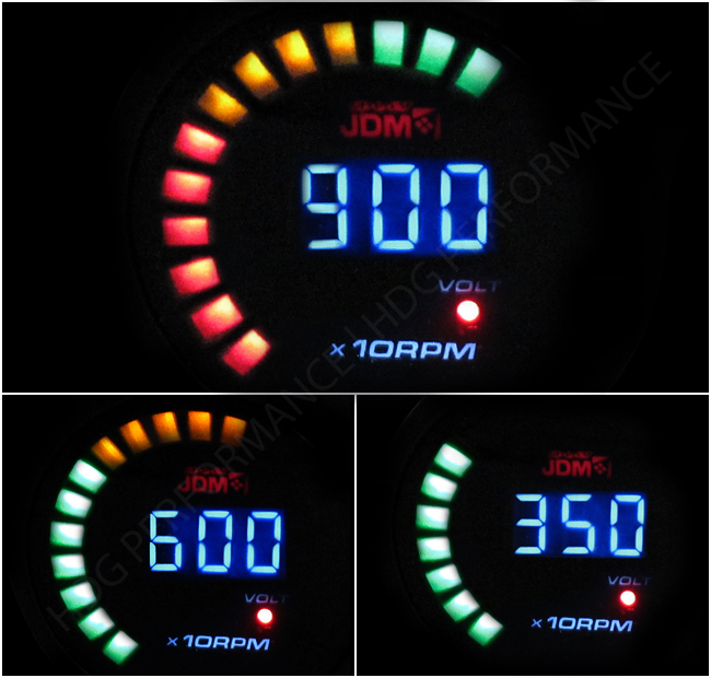 Universal JDM Sport 52mm 2" Blue LED Digital RPM Tachometer Gauge Tach